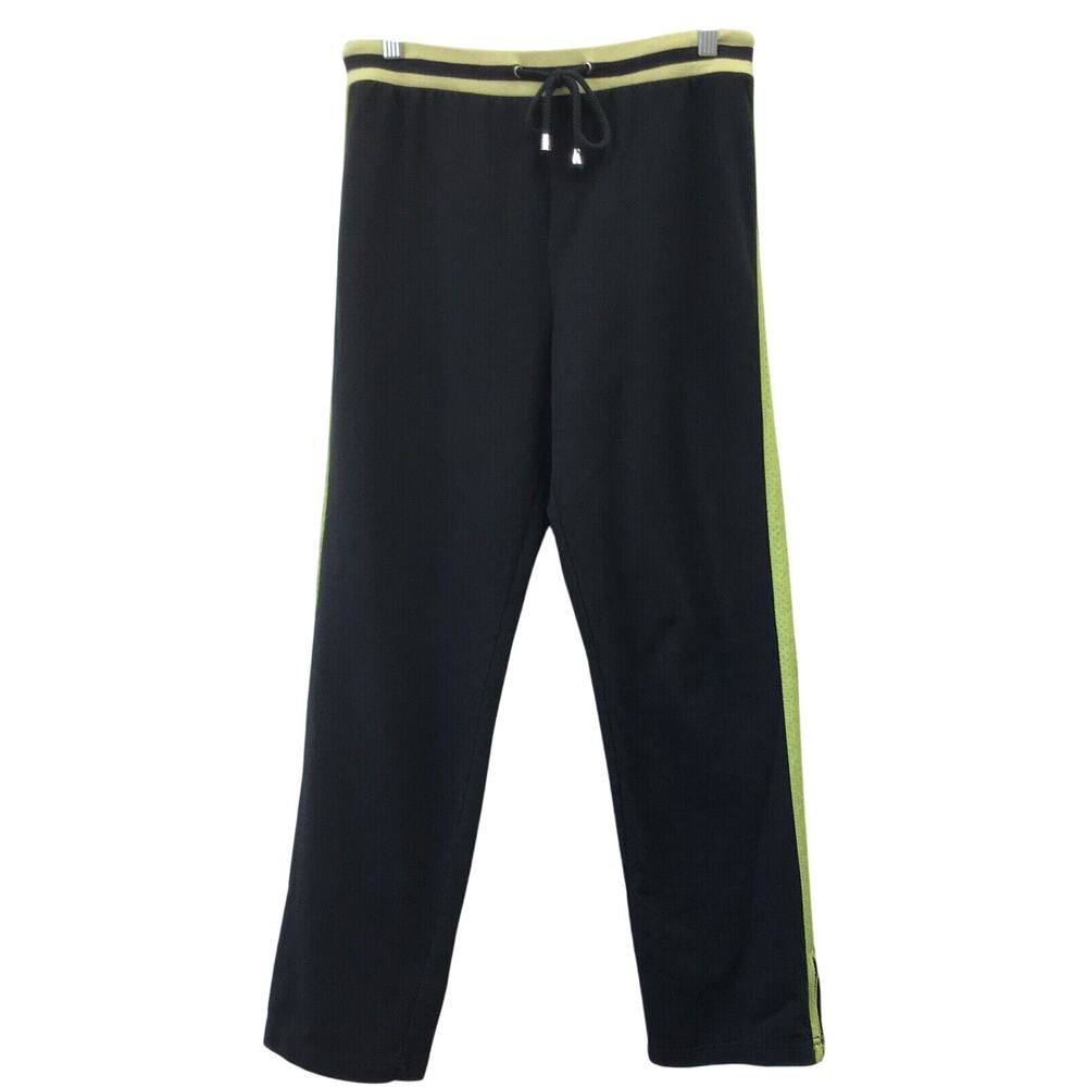 Capacity Pants Womens Medium Activewear Black Yellow Drawstring Ankle Zip